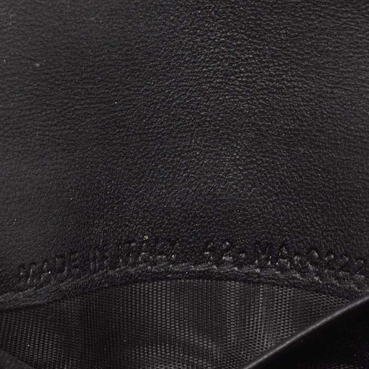 Pre Owned Dior Black Leather Saddle Flap Card Case
