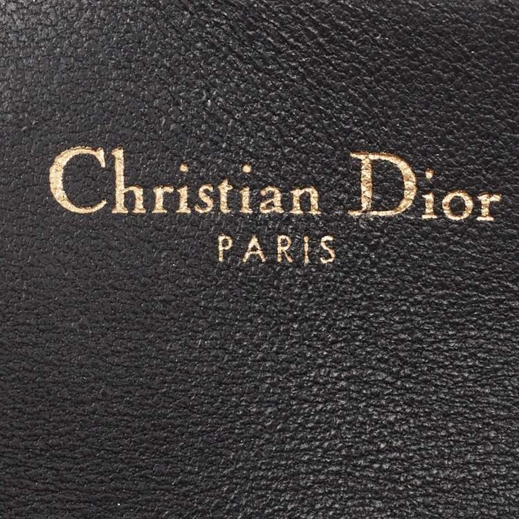 Pre Owned Dior Black Leather Saddle Flap Card Case