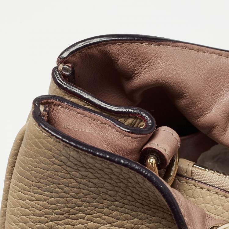 Pre Owned Dior Beige Leather Medium Diorissimo Shopper Tote