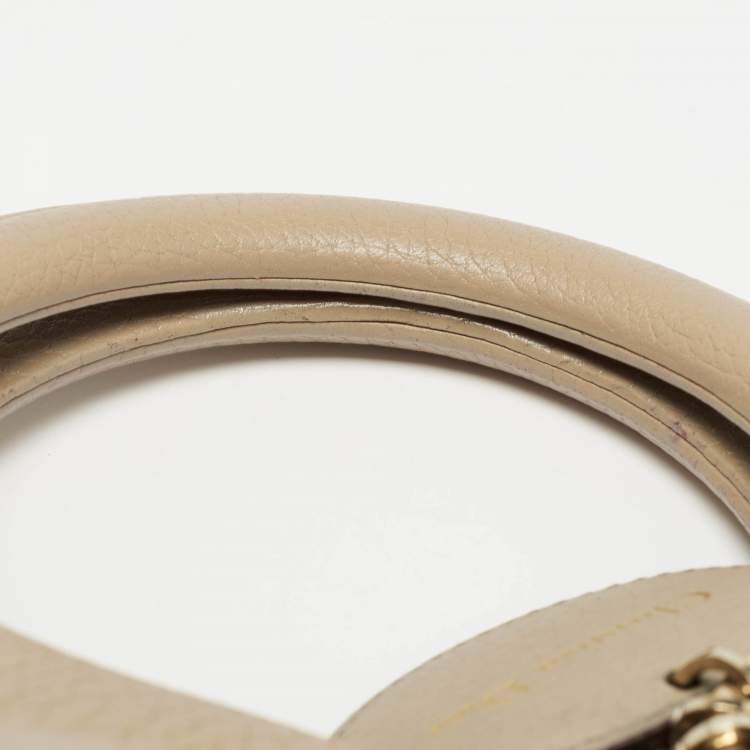 Pre Owned Dior Beige Leather Medium Diorissimo Shopper Tote