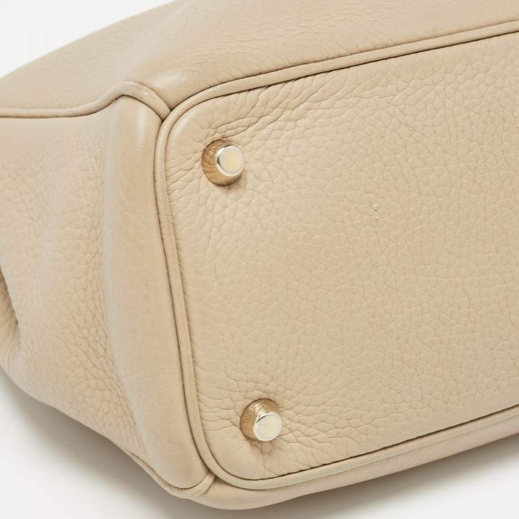 Pre Owned Dior Beige Leather Medium Diorissimo Shopper Tote
