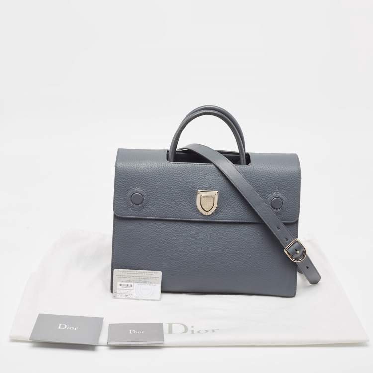 Pre Owned Dior Grey Leather Large Diorever Top Handle Bag