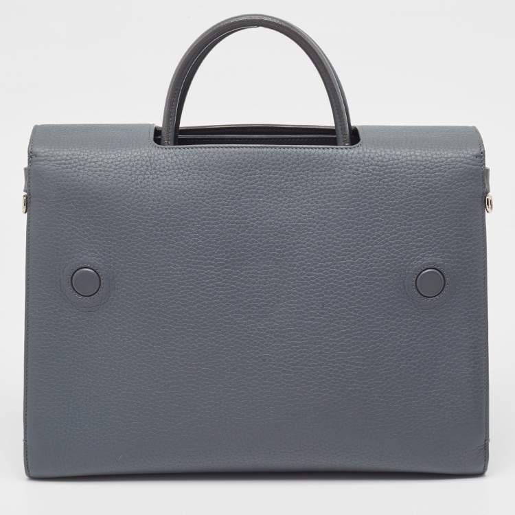Pre Owned Dior Grey Leather Large Diorever Top Handle Bag