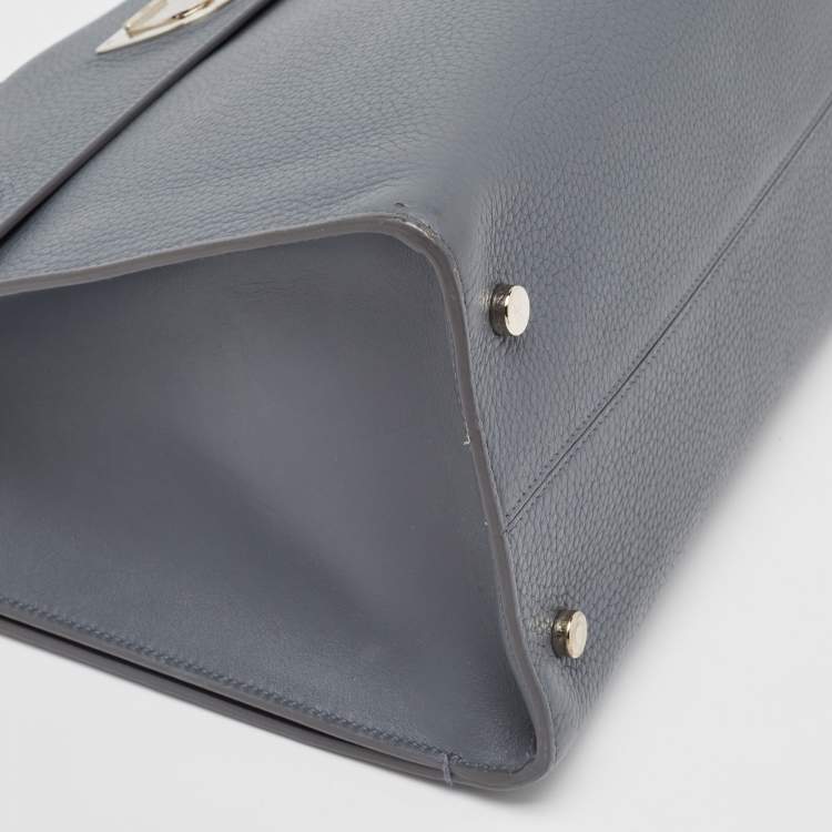 Pre Owned Dior Grey Leather Large Diorever Top Handle Bag