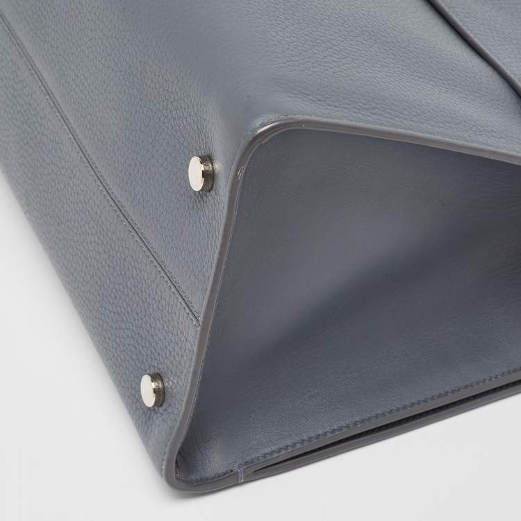 Pre Owned Dior Grey Leather Large Diorever Top Handle Bag