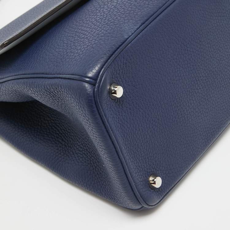 Pre Owned Dior Navy Blue Leather Medium Be Dior Flap Bag