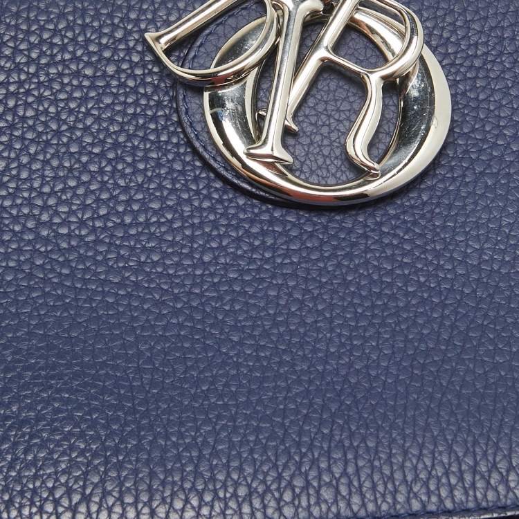 Pre Owned Dior Navy Blue Leather Medium Be Dior Flap Bag