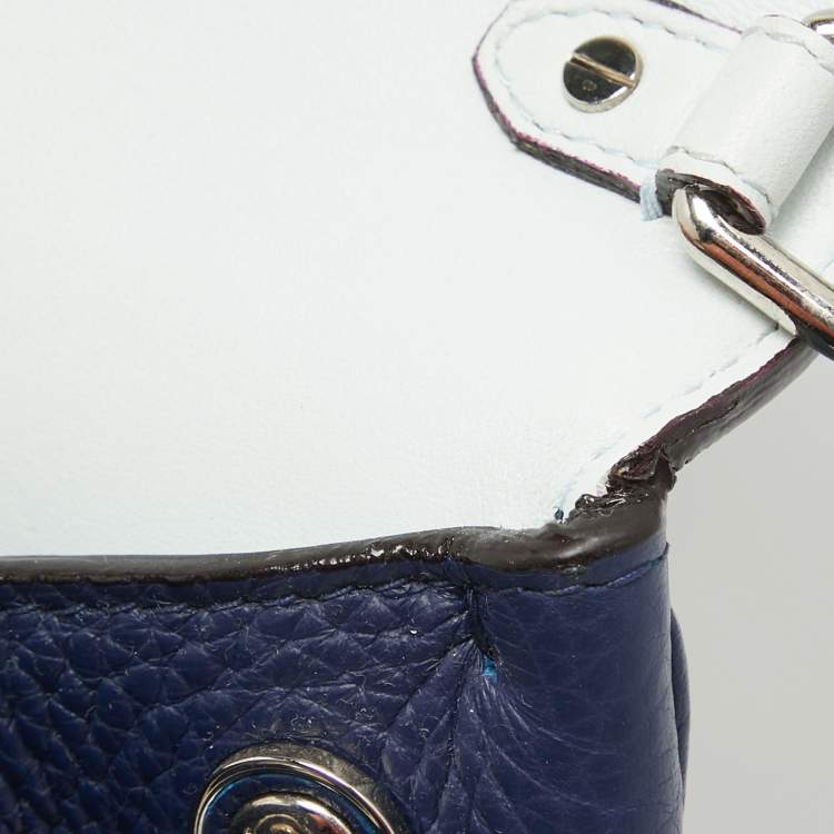 Pre Owned Dior Navy Blue Leather Medium Be Dior Flap Bag