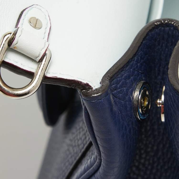 Pre Owned Dior Navy Blue Leather Medium Be Dior Flap Bag