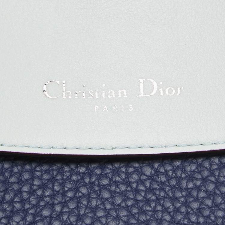 Pre Owned Dior Navy Blue Leather Medium Be Dior Flap Bag