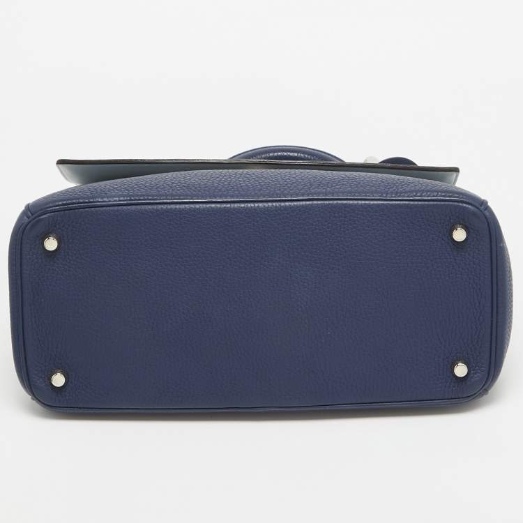 Pre Owned Dior Navy Blue Leather Medium Be Dior Flap Bag