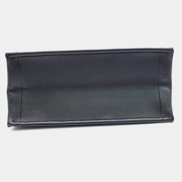 Pre Owned Christian Dior Black Leather Essential Medium Tote Bag