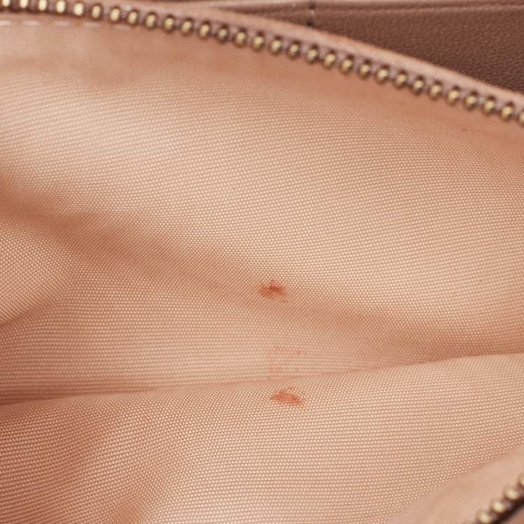 Pre Owned Dior Pink Leather Studded Diorama Wallet on Chain