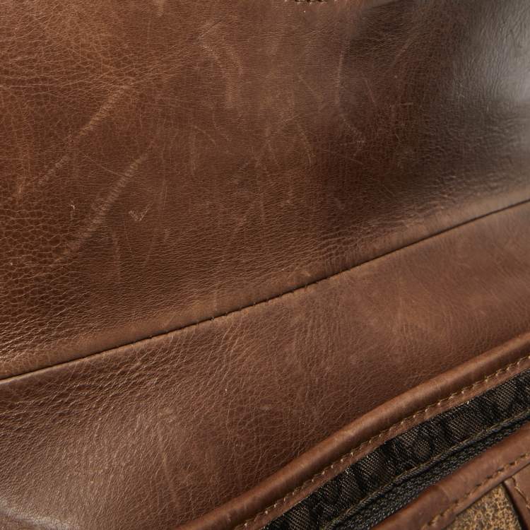 Pre Owned Dior Beige/Brown Shearling and Leather Saddle Bag