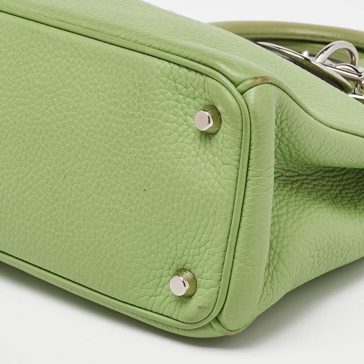 Pre Owned Dior Green Leather Medium Diorissimo Shopper Tote