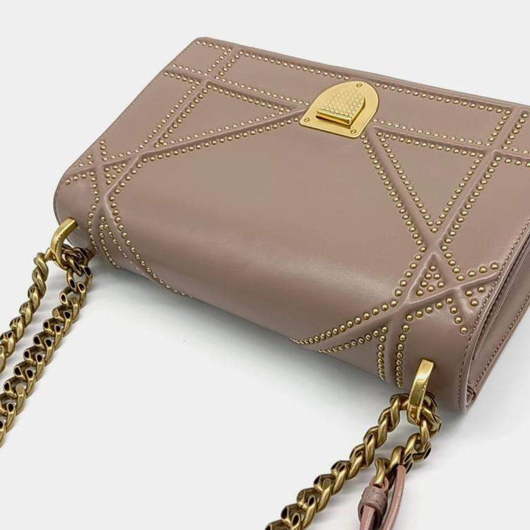 Pre Owned Dior Indie Pink Leather Diorama Shoulder Bag