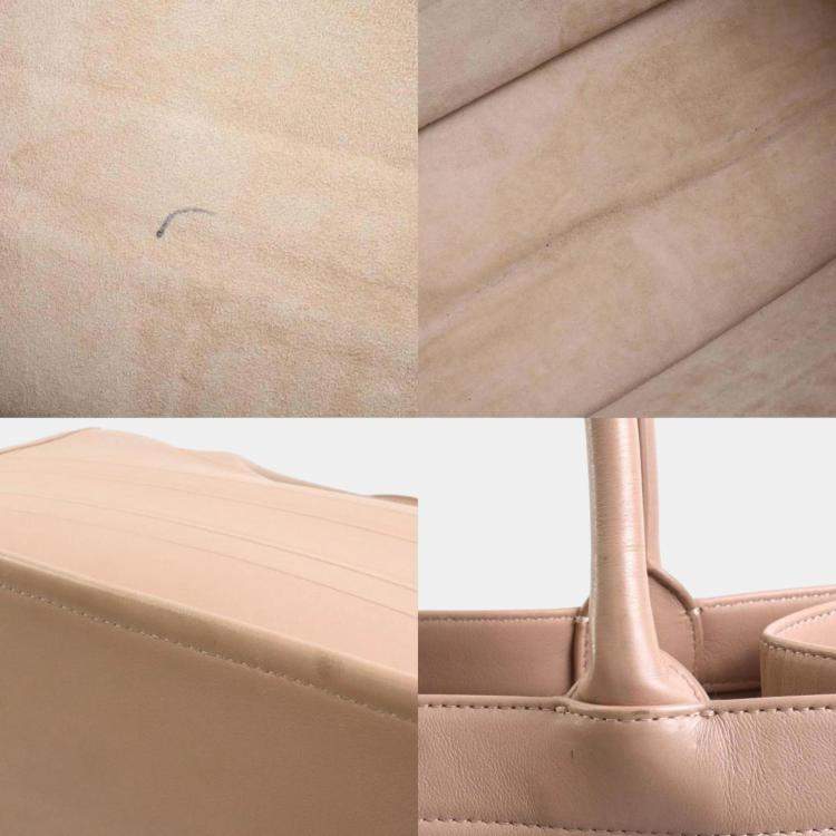 Pre Owned Dior Pink Leather Embossed Book Tote Bag