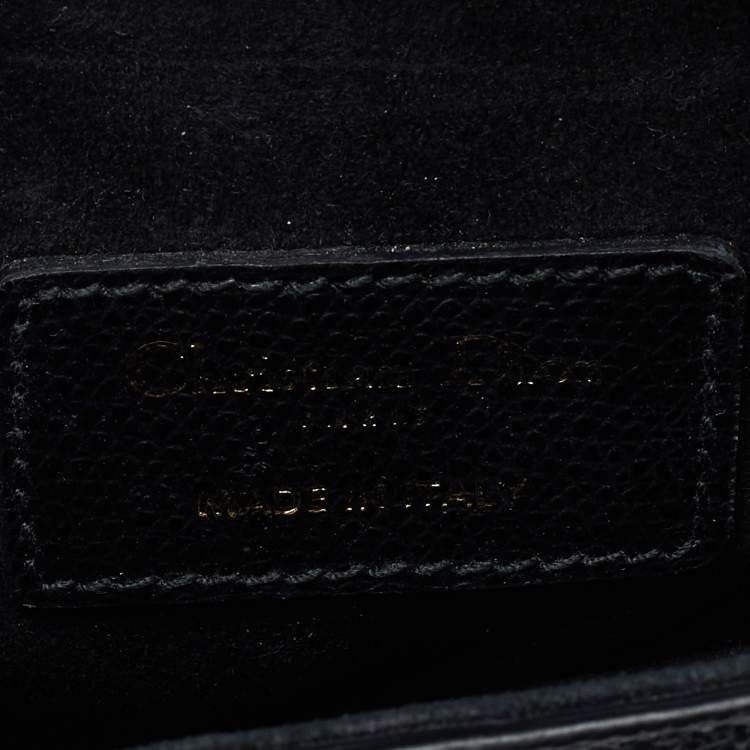 Pre Owned Dior Black Leather Mini Saddle Bag
