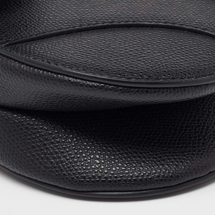 Pre Owned Dior Black Leather Mini Saddle Bag