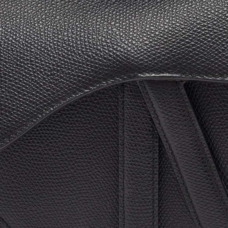 Pre Owned Dior Black Leather Mini Saddle Bag
