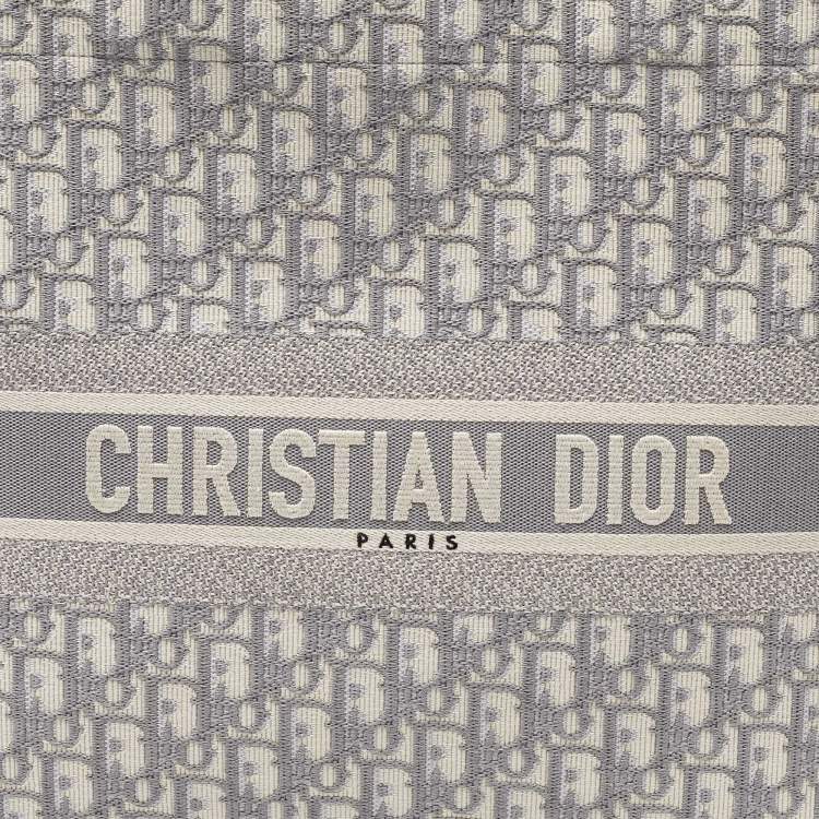 Pre Owned Dior Grey Oblique Canvas Large Book Tote 