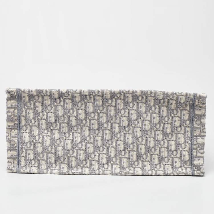 Pre Owned Dior Grey Oblique Canvas Large Book Tote 