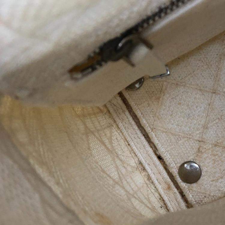 Pre Owned Dior Beige Canvas Lady D-Lite Medium Tote Bag