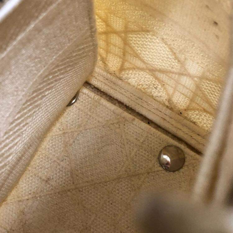 Pre Owned Dior Beige Canvas Lady D-Lite Medium Tote Bag