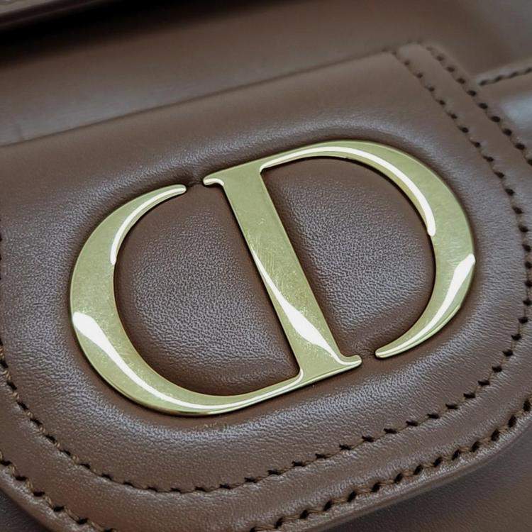 Pre Owned Dior Brown Leather Medium Clutch Bag