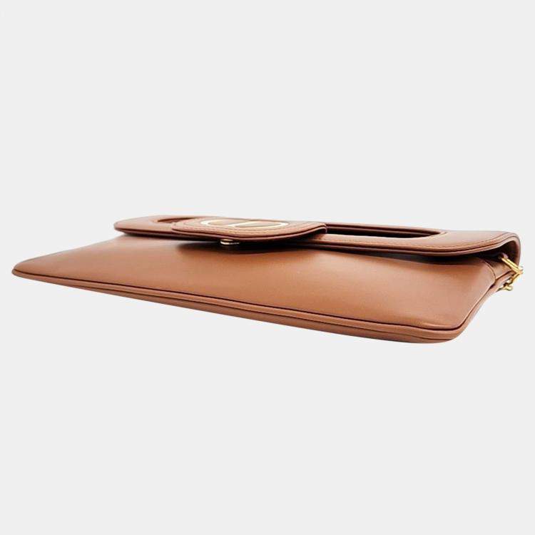 Pre Owned Dior Brown Leather Medium Clutch Bag