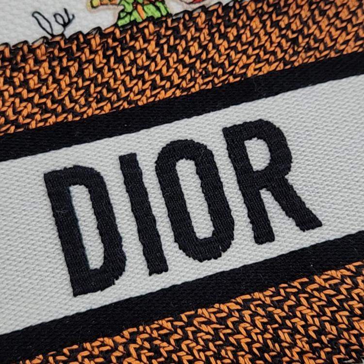 Pre Owned Dior White/Multicolor Canvas Book Tote Bag