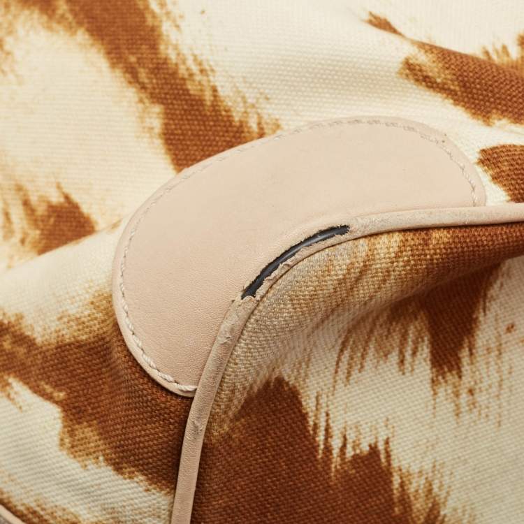 مملوكة مسبقًا Dior Beige/Brown Printed Canvas and Leather St. Tropez Tote 