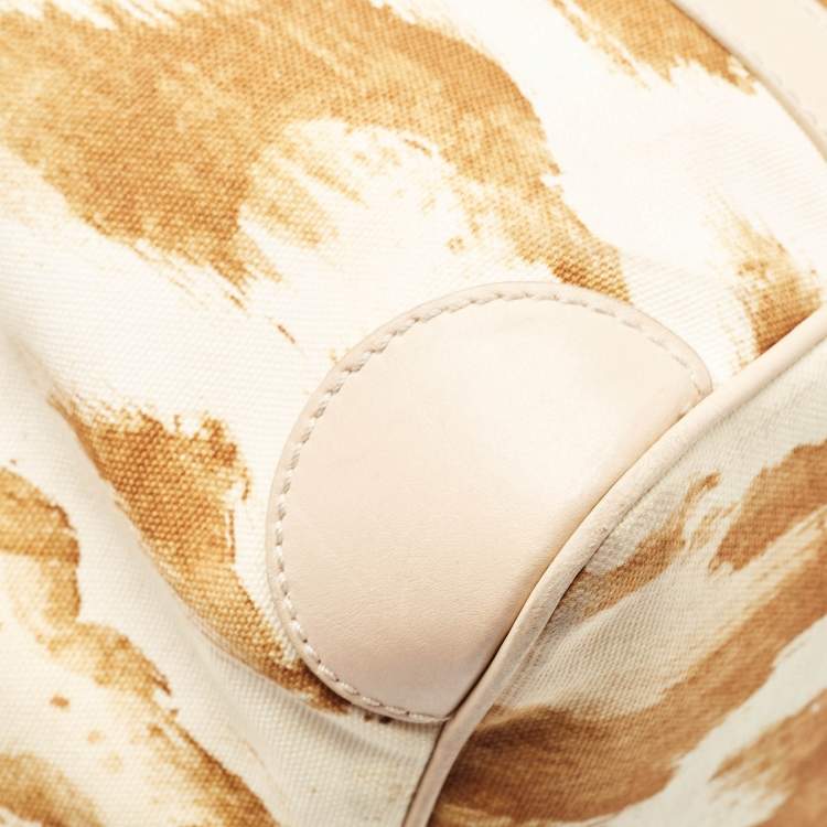 مملوكة مسبقًا Dior Beige/Brown Printed Canvas and Leather St. Tropez Tote 