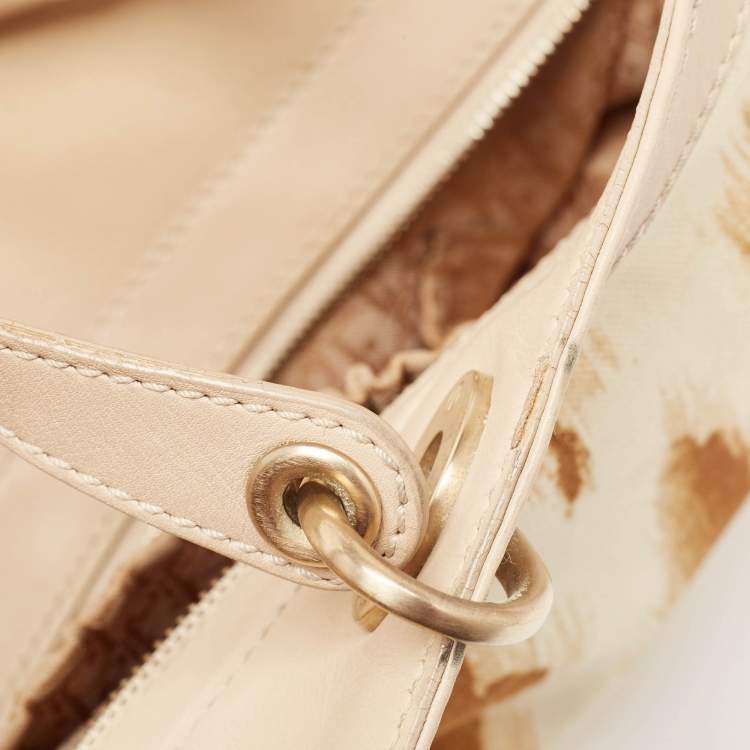 مملوكة مسبقًا Dior Beige/Brown Printed Canvas and Leather St. Tropez Tote 