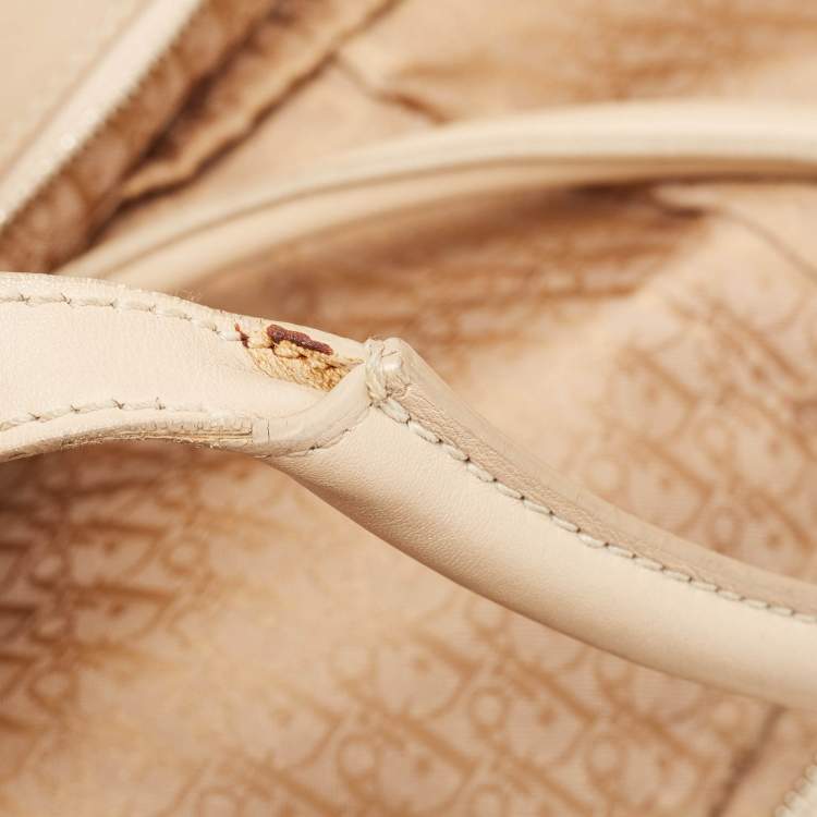 مملوكة مسبقًا Dior Beige/Brown Printed Canvas and Leather St. Tropez Tote 