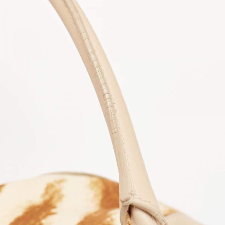 مملوكة مسبقًا Dior Beige/Brown Printed Canvas and Leather St. Tropez Tote 