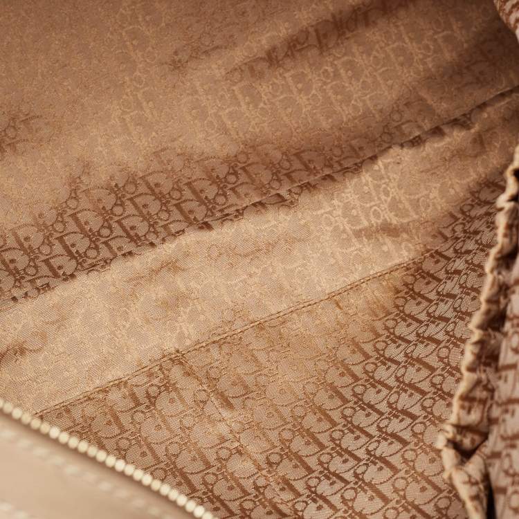 مملوكة مسبقًا Dior Beige/Brown Printed Canvas and Leather St. Tropez Tote 