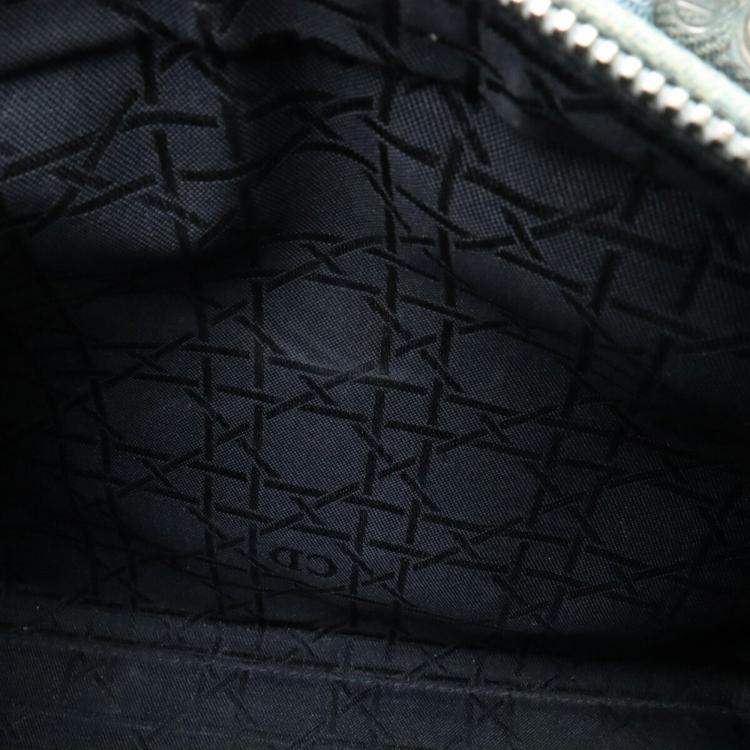 Pre Owned Dior Blue Denim Medium Lady Dior Tote Bag