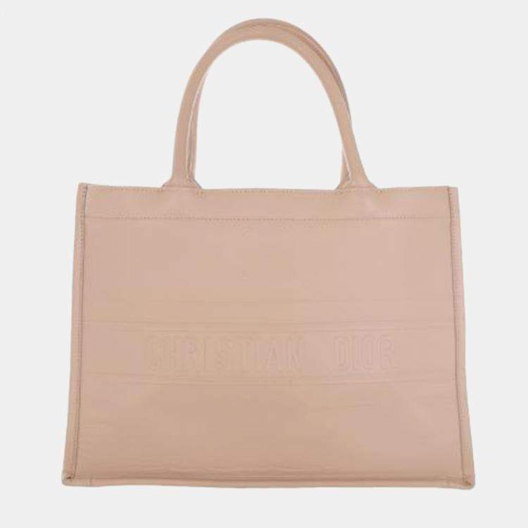 Pre Owned Dior Nude Leather Medium Book Tote Bag