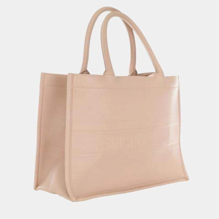 Pre Owned Dior Nude Leather Medium Book Tote Bag