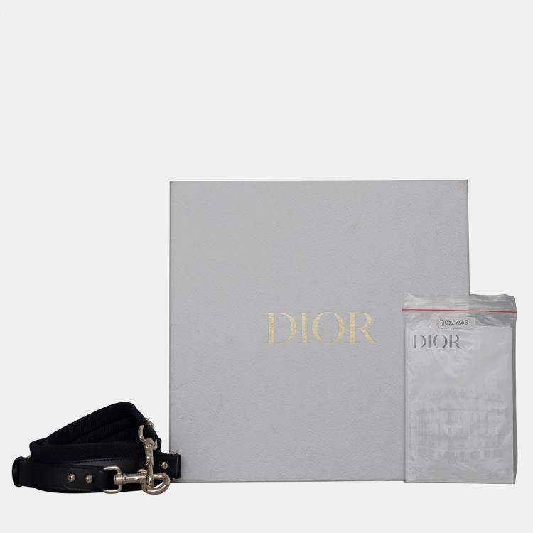 Pre Owned Dior White/Navy Blue Leather Vibe Bucket Bag