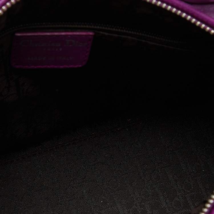 مملوكة مسبقًا Dior Purple Cannage Leather Medium Lady Dior Tote 