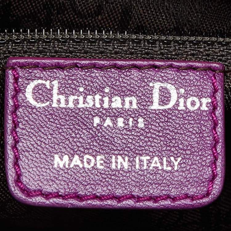 مملوكة مسبقًا Dior Purple Cannage Leather Medium Lady Dior Tote 