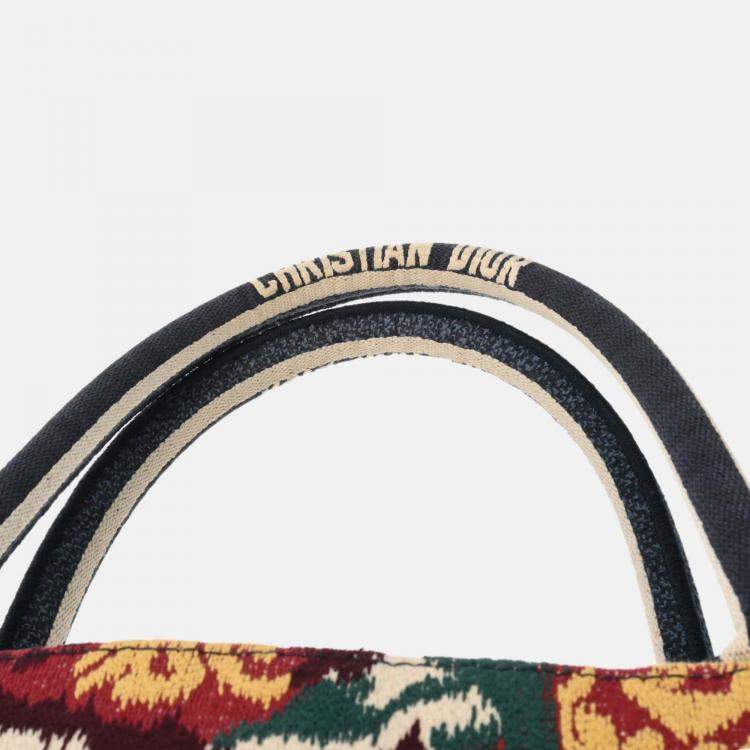 Pre Owned Dior Multicolour Canvas Embroidered Large Paisley Book Tote Bag