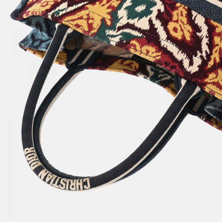 Pre Owned Dior Multicolour Canvas Embroidered Large Paisley Book Tote Bag