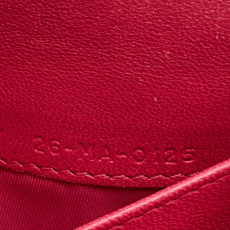 Pre Owned Dior Pink Leather Diorama Trifold Wallet