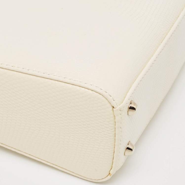 Pre Owned Dior Off White Lizard Mini Lady Dior Tote