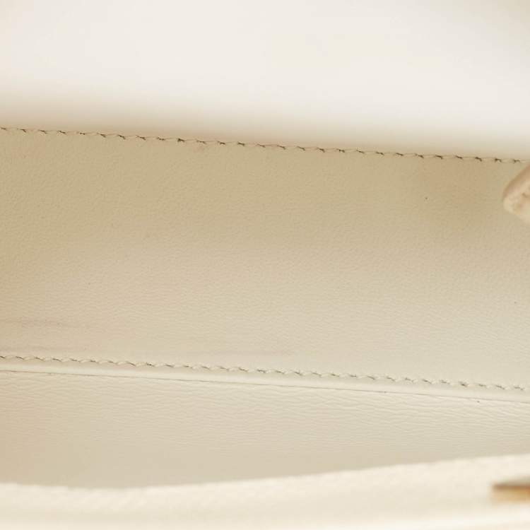 Pre Owned Dior Off White Lizard Mini Lady Dior Tote