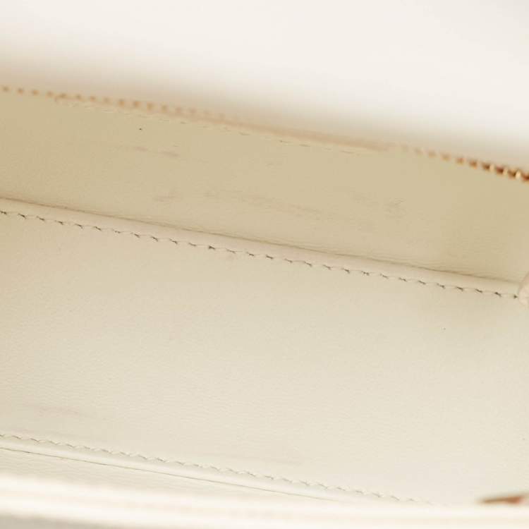 Pre Owned Dior Off White Lizard Mini Lady Dior Tote