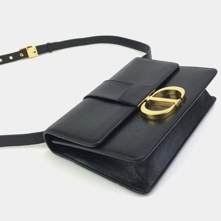 Pre Owned Dior Black Leather 30 Montaigne Shoulder Bag